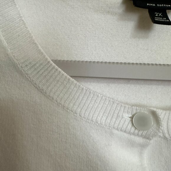 Talbot's white, button front long sleeved sweater, size 2X - Picture 3 of 11